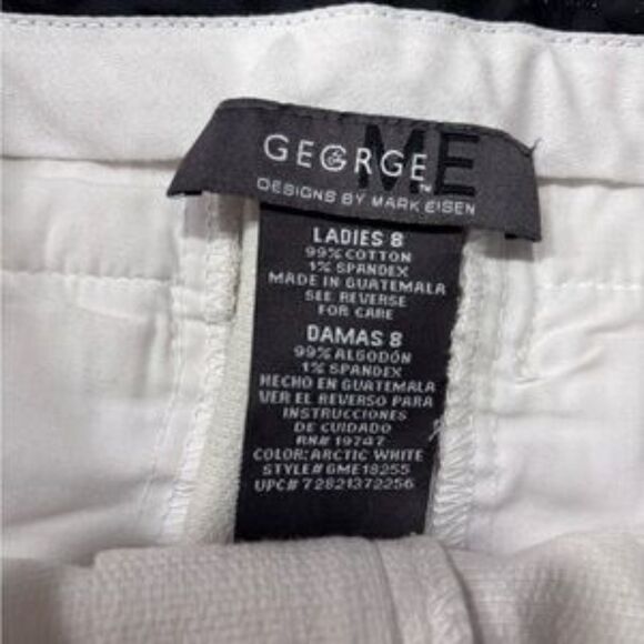 George | Women’s Modern Fit White Casual Office Capris Pants Size 8 - Picture 7 of 12